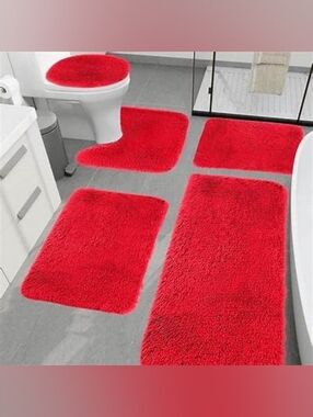 Popular BathFlorence 3-Pc. Rug Set - RED